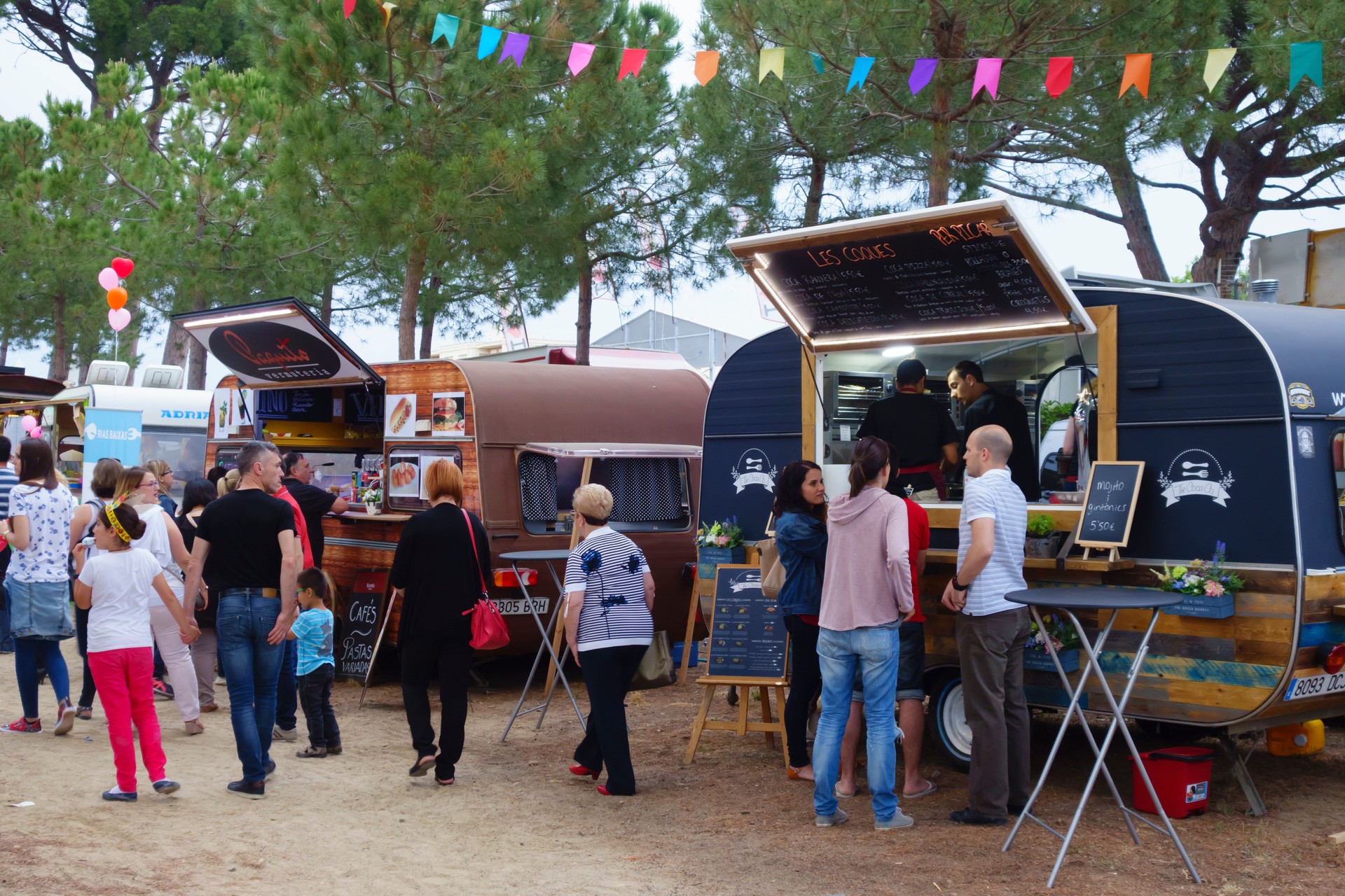 Food trucks in a local festival